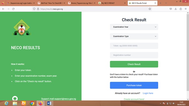 NECO result checker platform; check NECO SSCE result; check NECO BECE result; check NECO NCEE result